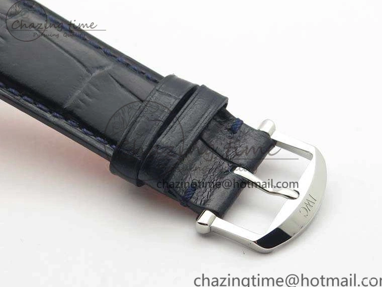 MIROTIME 0714 MoistureWicking Da Vinci IW356601 SS MKF 1:1 Best Edition Blue Dial On Black Leather Strap A 7233